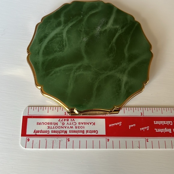 Vintage Marbled Jade Green Stratton England Empty Compact - Picture 12 of 13